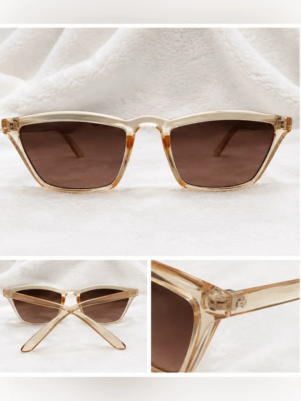 Transparent Brown Square Sunglasses - Women Accessories